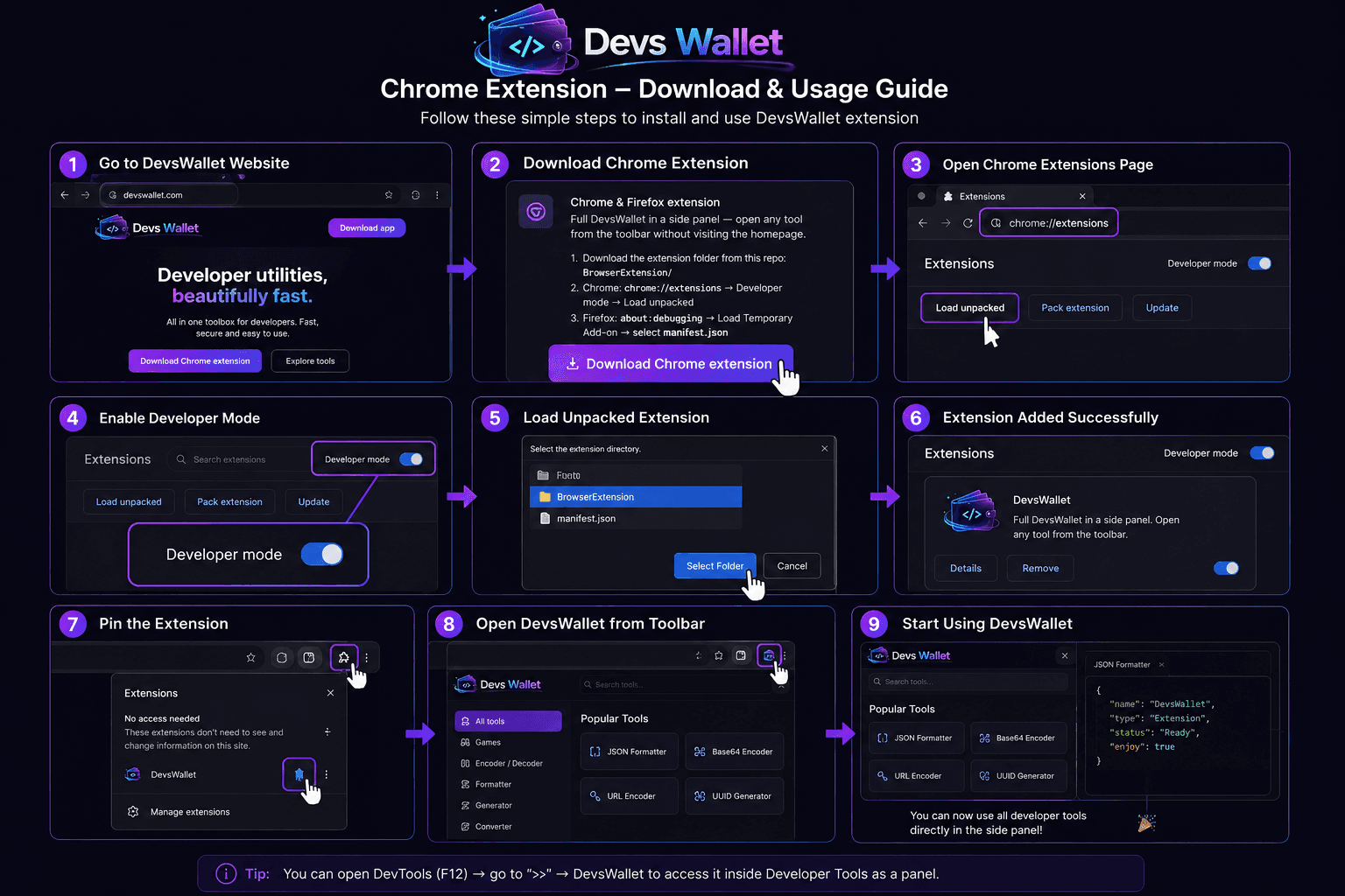 DevsWallet Chrome extension download and usage guide