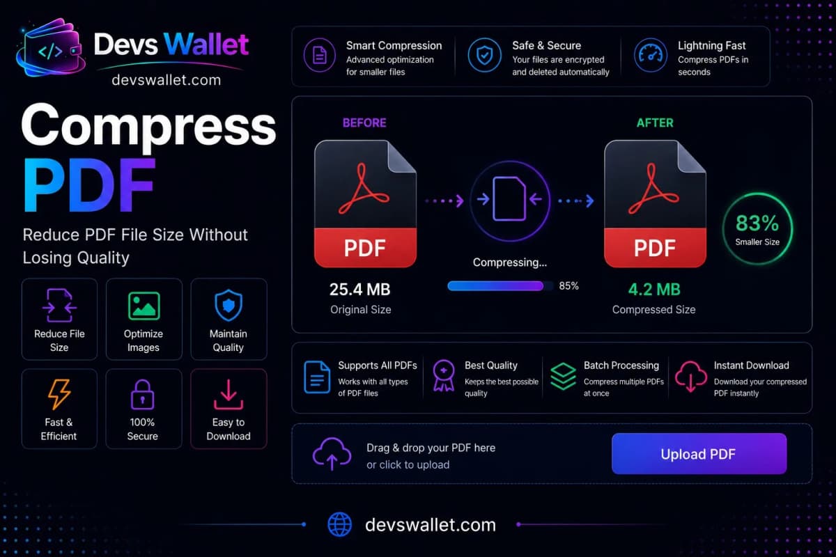 Compress PDF guide and tutorial on Devs Wallet