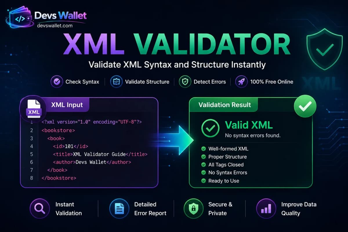 XML Validator featured image showing XML document validation and error detection