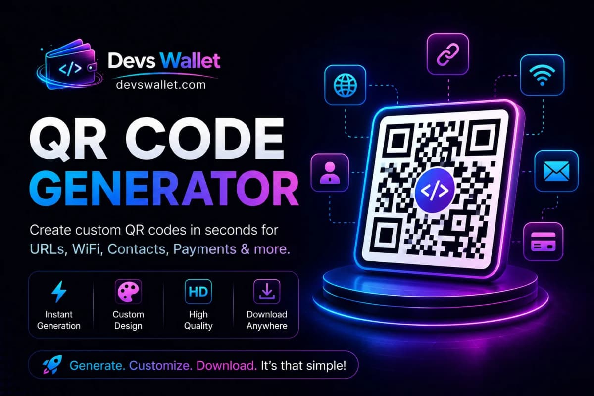 QR Code Generator tool for creating free custom QR codes online with logo, colors, and high-resolution download.