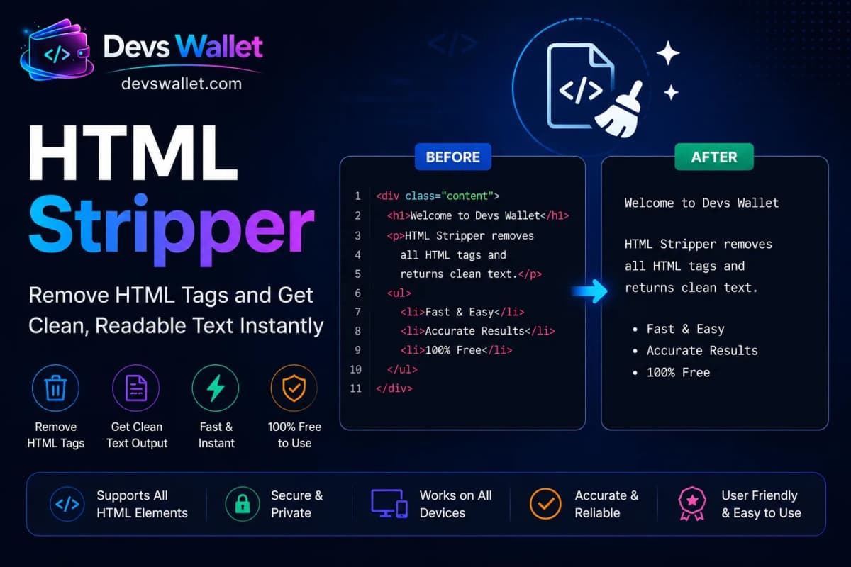 HTML Stripper guide and tutorial on Devs Wallet