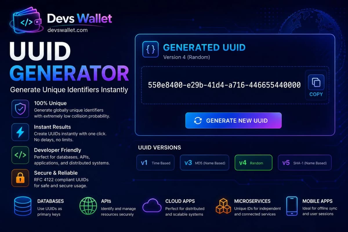 UUID Generator online tool for creating unique identifiers