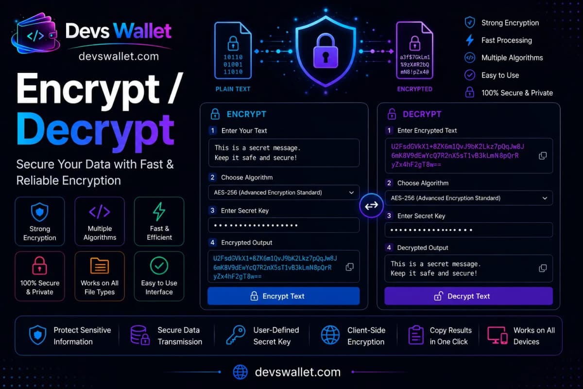 Encrypt / Decrypt guide and tutorial on Devs Wallet