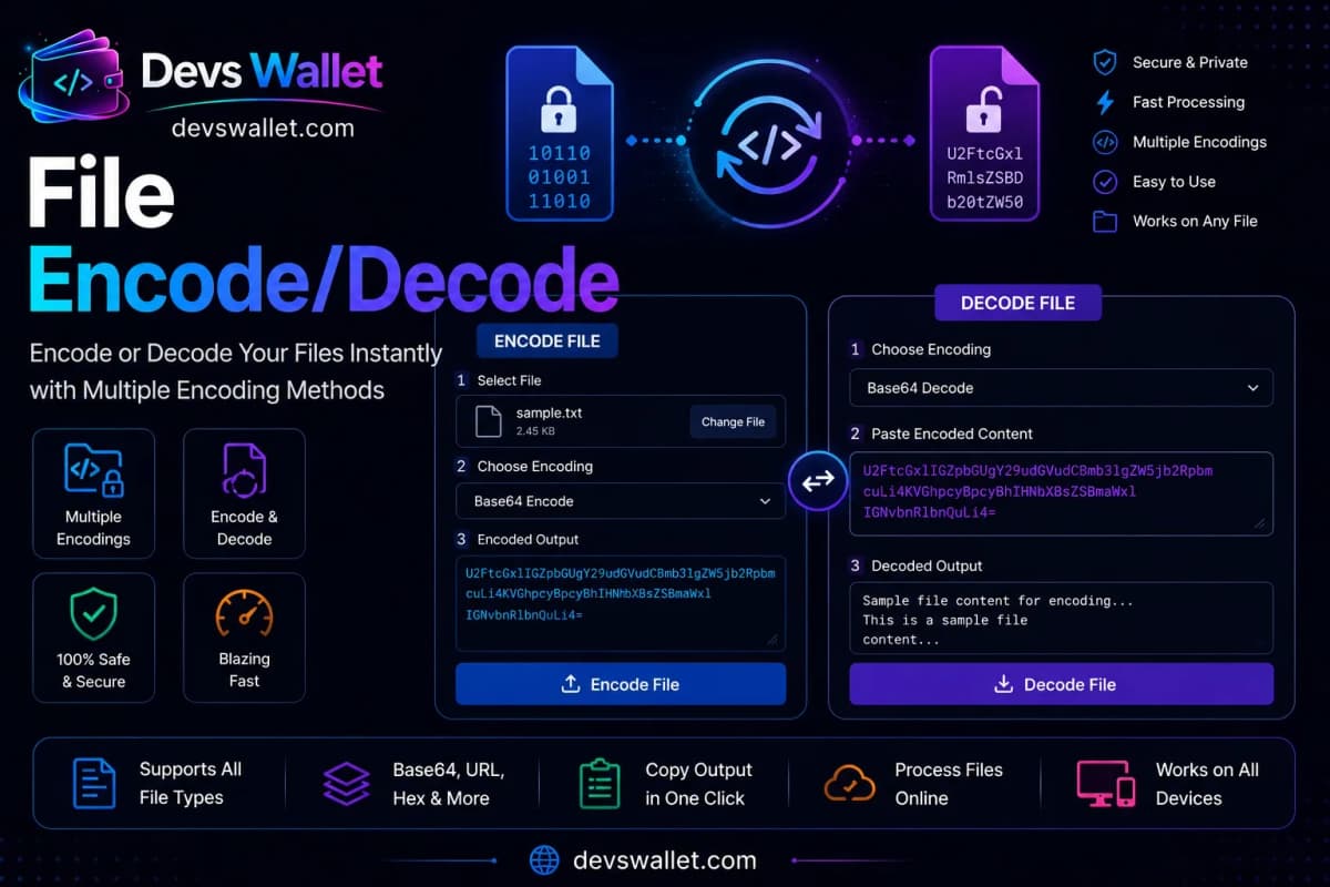 File Encode/Decode guide and tutorial on Devs Wallet
